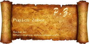 Pupics Zobor névjegykártya